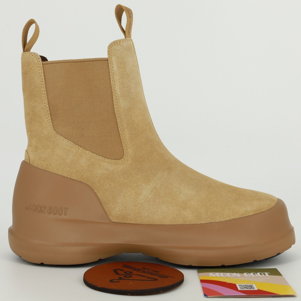 Moon Boot MB Luna Chelsea Suede Sand Boots US 10 Mens Pull On Gorpcore Outdoor